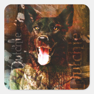 Dutch ContrastTankDutch Shepherd - Dutchie Vierkante Sticker