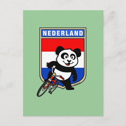 Dutch Cycling Panda Briefkaart (Voorkant)