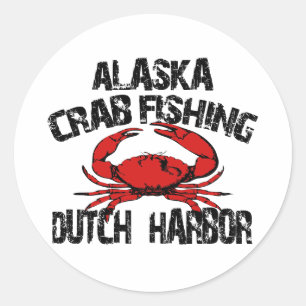 Dutch Harbour Alaska Crab Vist Ronde Sticker