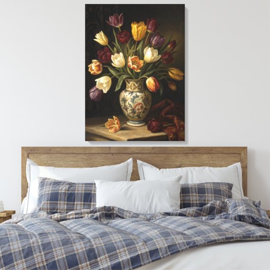 Dutch Masters Tulip Still Life Print | Oil paint. (Insitu (Slaapkamer))