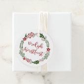 Dutch Merry Christmas, Vrolijk Kerstfeest, Aangepa Bedankjes Labels (In situ)