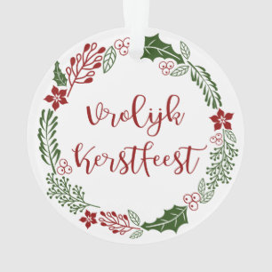 Dutch Merry Kerstmis Wreath, Vrolijk Kerstlijk man Ornament