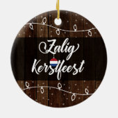 Dutch Merry Kerstmis, Zalige Kerstmis Rustic Keramisch Ornament (Achterkant)