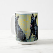 Dutch Shepherd crayon regarder art café tasse (Devant gauche)