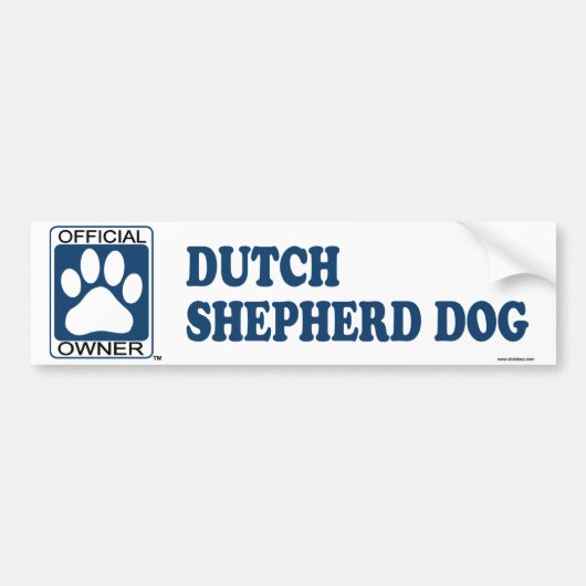 Dutch Shepherd Dog Blue Bumpersticker (Voorkant)