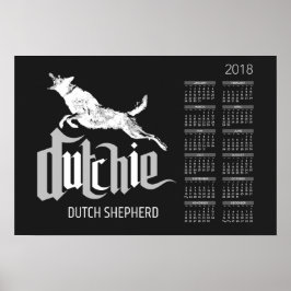 Dutch Shepherd - Dutchie Calendar 2018 Poster