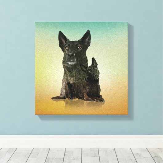 Dutch Shepherd - Dutchie Canvas Afdruk (Insitu (Houten vloer))