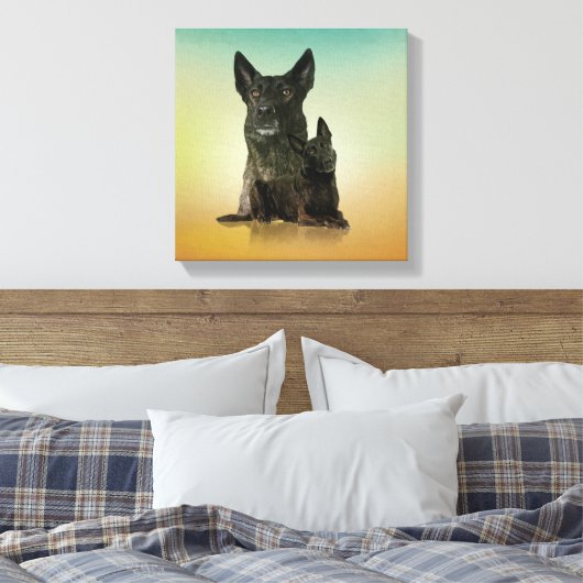 Dutch Shepherd - Dutchie Canvas Afdruk (Insitu (Slaapkamer))