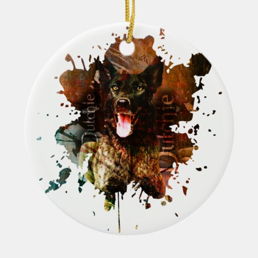 Dutch Shepherd - Dutchie Keramisch Ornament (Voorkant)