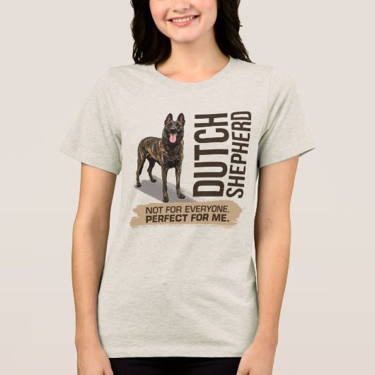 Dutch Shepherd -Hollandse Herdershond Tri-Blend Shirt (Voorkant)