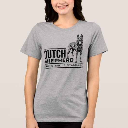 Dutch Shepherd -Hollandse Herdershond Tri-Blend Shirt (Voorkant)