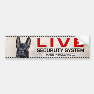 Dutch Shepherd Live Beveiligingssysteem Bumpersticker