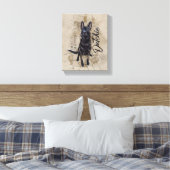 Dutch Shepherd - Nederlandse illustratie Canvas Afdruk (Insitu (Slaapkamer))