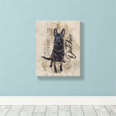 Dutch Shepherd - Nederlandse illustratie Canvas Afdruk (Insitu (Houten vloer))