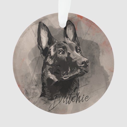 Dutch Shepherd - Nederlandse illustratie Ornament (voorkant)
