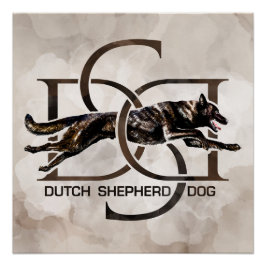 Dutch Shepherd - Nederlandse illustratie Perfect Poster