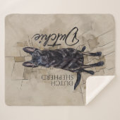 Dutch Shepherd - Nederlandse illustratie Sherpa Deken (Voorkant (horizontaal))