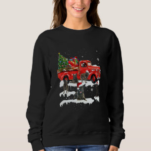 Dutch Shepherd Riding Red Truck Xmas Merry Christm Trui