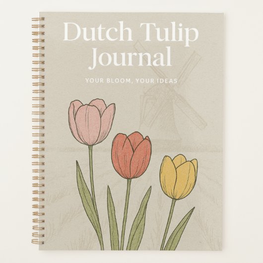 Dutch Tulip Journal: Nature-Inspired Notebook  Planner (Voorkant)