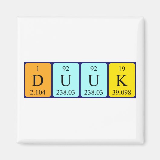 Duuk periodieke table name magnet magneet (Voorkant)