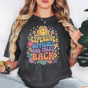Duur Moeilijk Praat Terug Groovy Smiley T-shirt