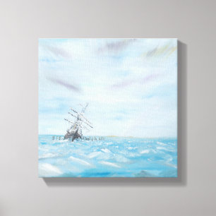 Duurzaamheid gevangen door het Antarctische ijs. S Canvas Afdruk