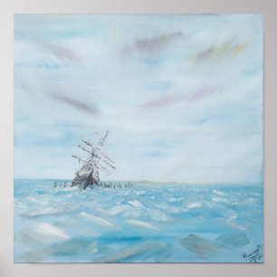 Duurzaamheid gevangen door het Antarctische ijs. S Poster