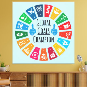 Duurzaamheidsdoelen Kampioen Inspirerend geschenke Canvas Afdruk