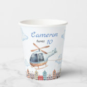 Duurzame herbruikbare Blue Waterverf helikopter Papieren Bekers (Voorkant)