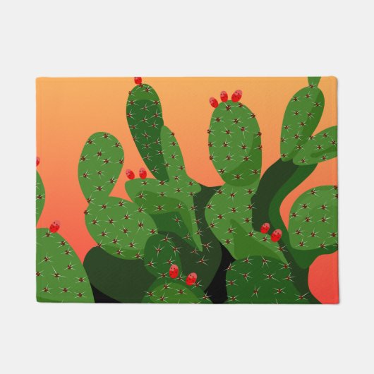 Duurzame Prickly Pear Sunset Deuren Mat (Voorkant)