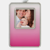 Duurzame roos-kersen die roze bloesem verzilverd kader ornament (Voorkant)