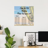Duurzame Saguaro Wedding Seding Chart Drie Tabelle Poster (Thuiskantoor)