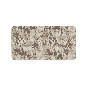 Duurzame stijl Digitale Camouflage Beige Decor Etiket