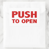 Duw aan Open Deurteken Rechthoekige Sticker (Tas)