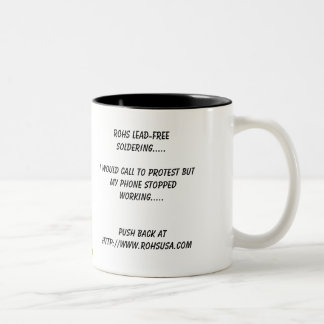 Duw achteruit Logo, RoHS loodvrij solderen.....I . Tweekleurige Koffiemok