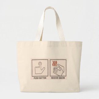 Duw Button, ontvang Bacon Grote Tote Bag