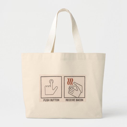 Duw Button, ontvang Bacon Grote Tote Bag (Voorkant)