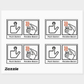 Duw Button, ontvang Bacon Rechthoekige Sticker (Vel)