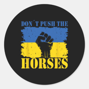 Duw de paarden niet - Grappige Meme Quote voor Sar Ronde Sticker