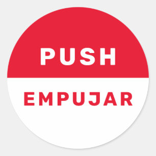 Duw Engelse Spaanse Rode Witte Veiligheidsinstruct Ronde Sticker