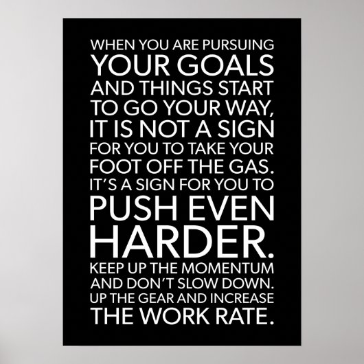 Duw Harder - Motivatie Succes Poster (Voorkant)