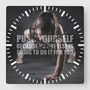 Duw jezelf - Workout Motivatie Vierkante Klok
