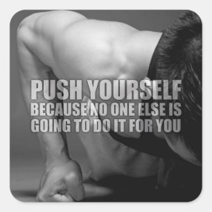 Duw jezelf - Workout Motivatie Vierkante Sticker
