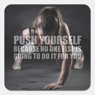 Duw jezelf - Workout Motivatie Vierkante Sticker