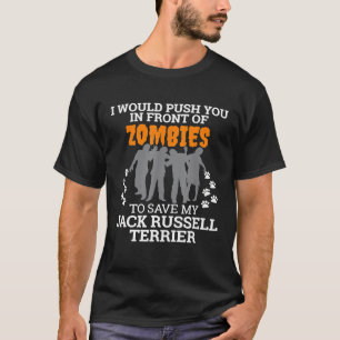 Duw Jou Voor Zombies Red Jack Russell Terriër T-shirt