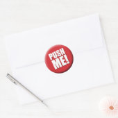 Duw me grote rode Button Ronde Sticker (Envelop)