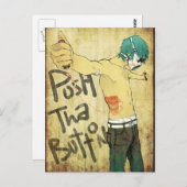 Duw op de Button Briefkaart (Voorkant / Achterkant)