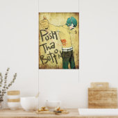 Duw op de Button Poster (Keuken)