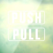 Duw Pull Enter uitgang glazen deur Raamsticker (Vel 3)