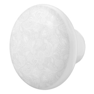Duw witte patroonstrips en monogram keramische knop